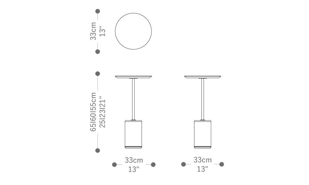 Image of the main dimensions of the product